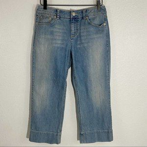 Tommy Hilfiger Wide Leg Capri Jeans Women's Size 8 High-Rise Light Wash Denim
